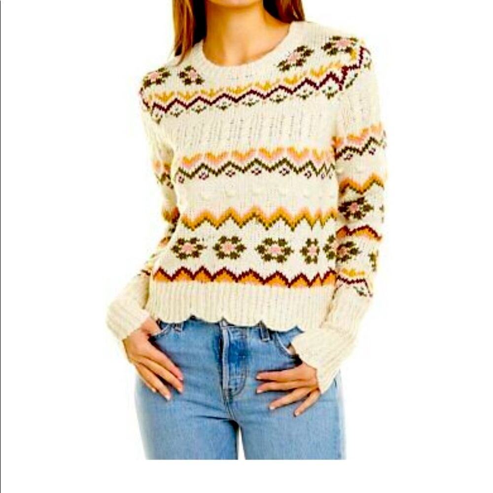 PHILOSOPHY Women's Cable Knit Wool Blend Sweater - Size Large NWT